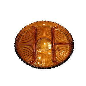 Vintage Indiana Glass Amber-Color Colony  Relish Tray